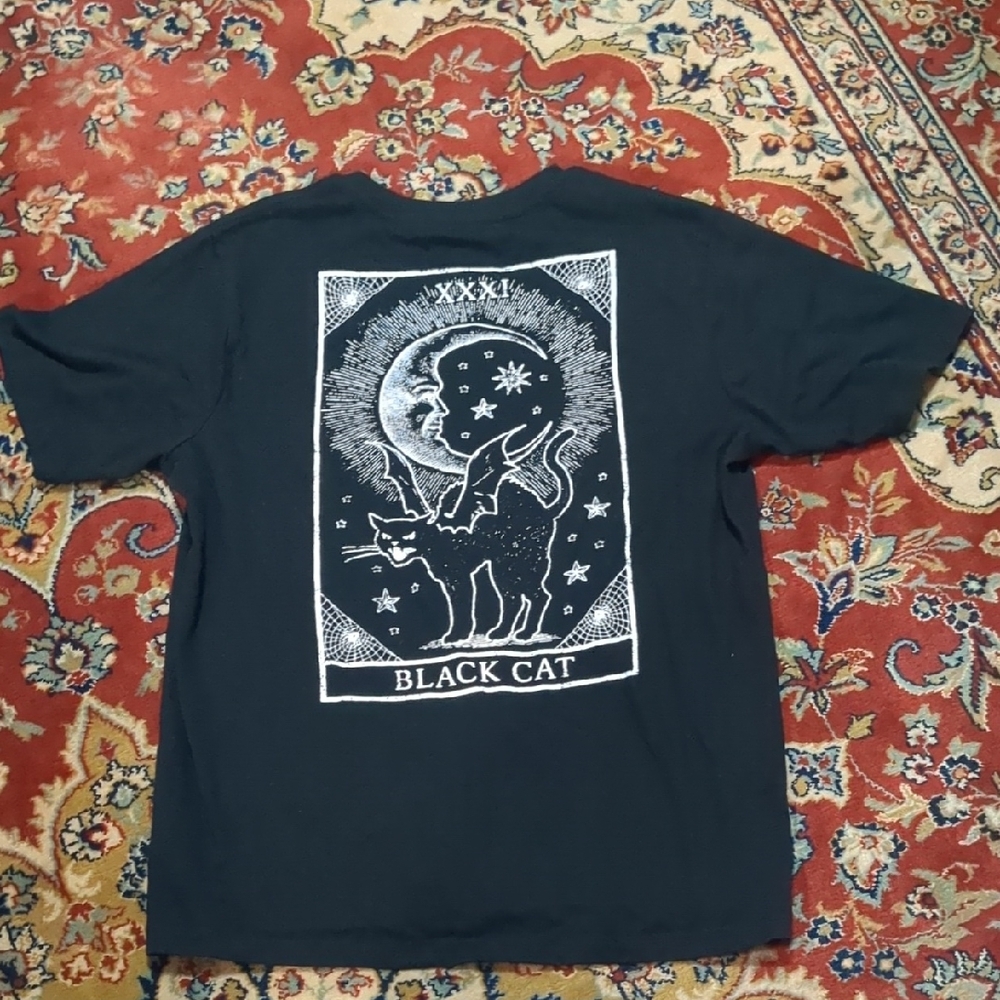 Wonder Nation Boys Black Cat And Moon Spooky T-Shirt Size 10-12
